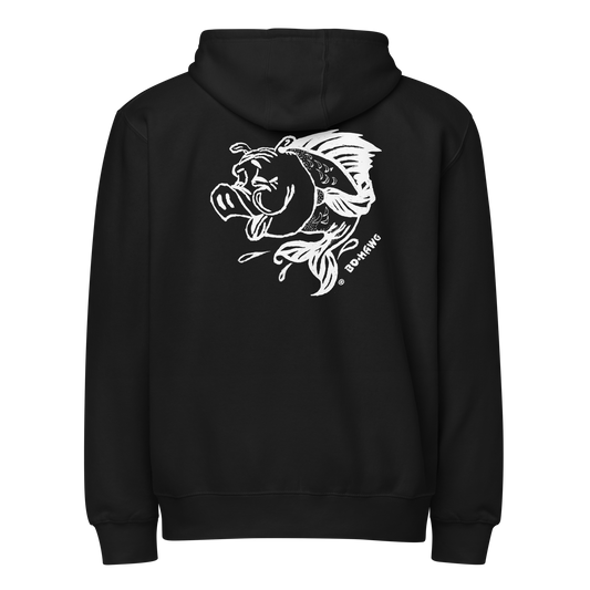 Bo-Hawg® Sketched Pig Fish Black Zip Hoodie