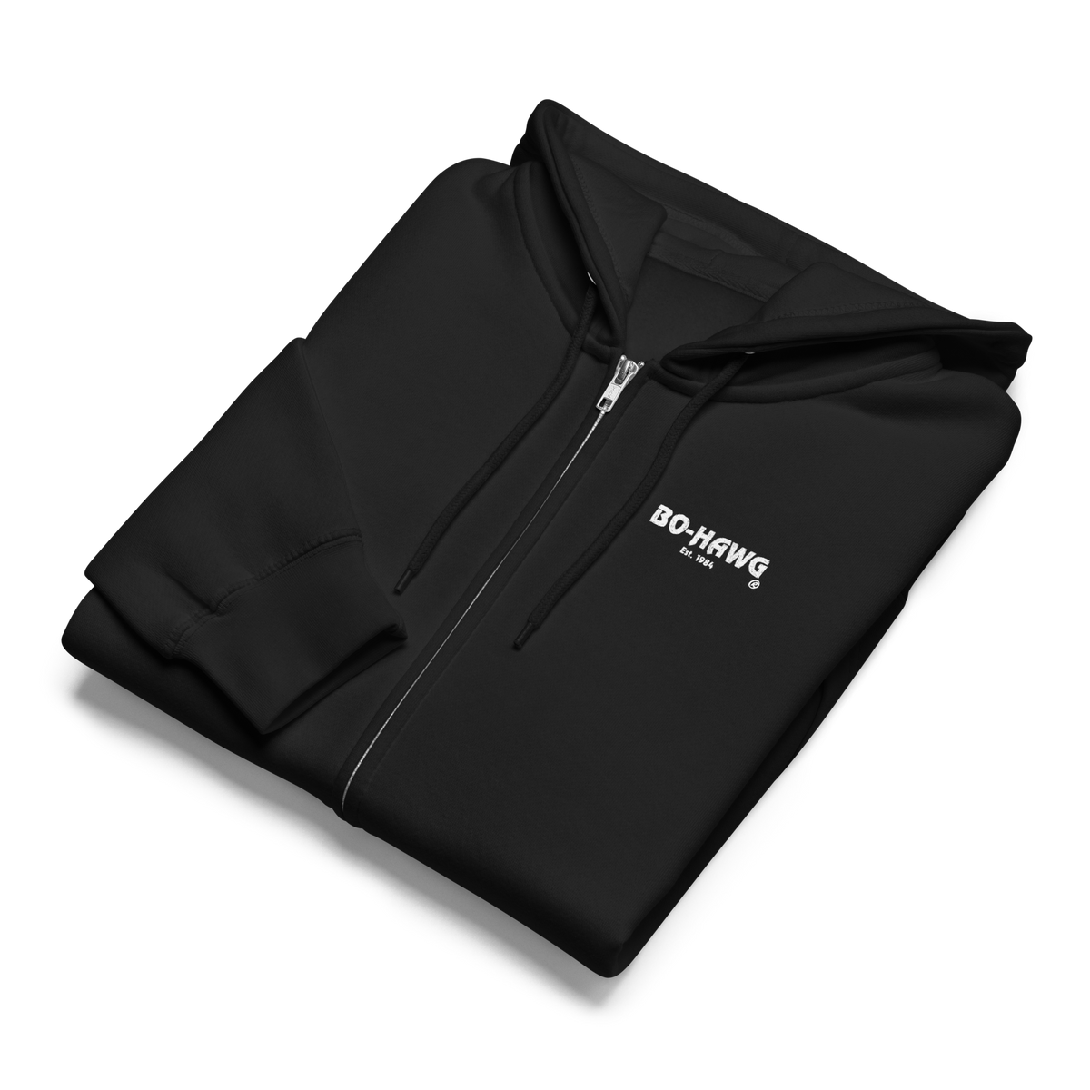 Bo-Hawg® Sketched Pig Fish Black Zip Hoodie