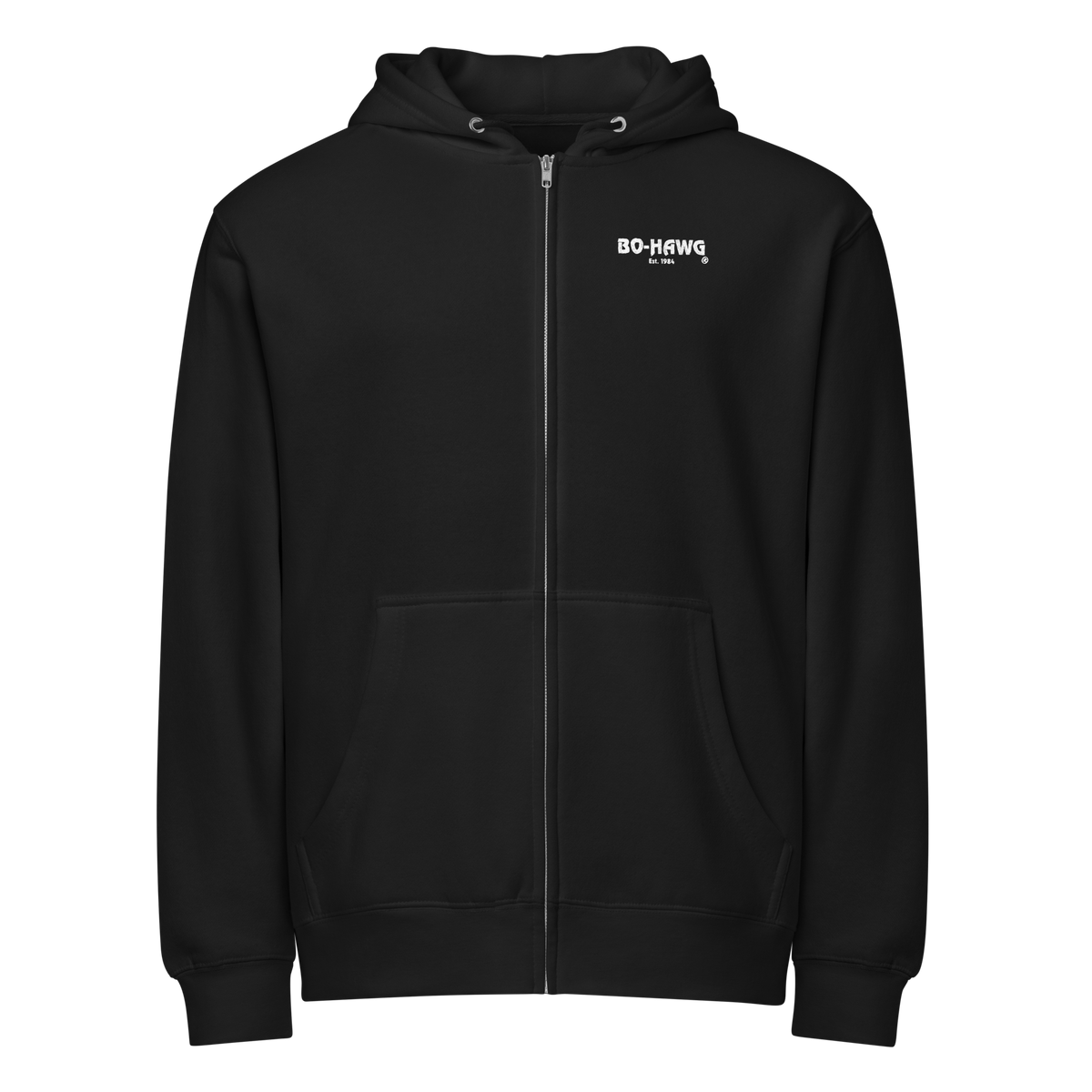 Bo-Hawg® Sketched Pig Fish Black Zip Hoodie